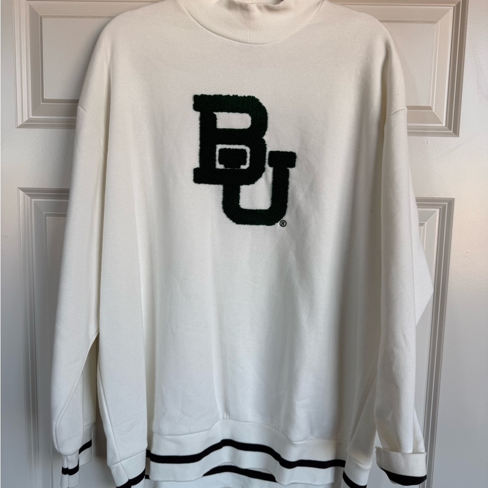 White and Black Logo Sweater